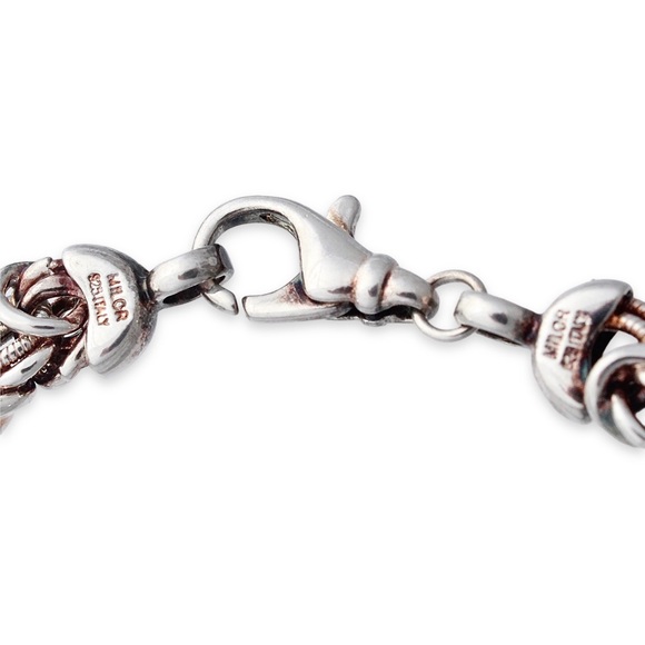 Milor Italy Sterling Silver Byzantine Chain Bracelet Wide Thick Link 925 Estate - Picture 4 of 5